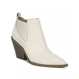Franco Sarto Western Leather Ankle Booties  Pointed Toe Block Heel  Size 8.5